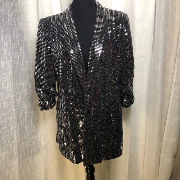 VENUS Jackets & Blazers - VENUS Sparkling Black Sequin Blazer NWOT